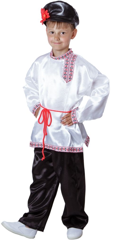 Костюм Русский народный костюм для мальчика - рост 128 (косоворотка,штаны,пояс,картуз) \ Россия