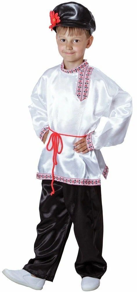 Костюм Русский народный костюм для мальчика - рост 134 (косоворотка,штаны,пояс,картуз) \ Россия