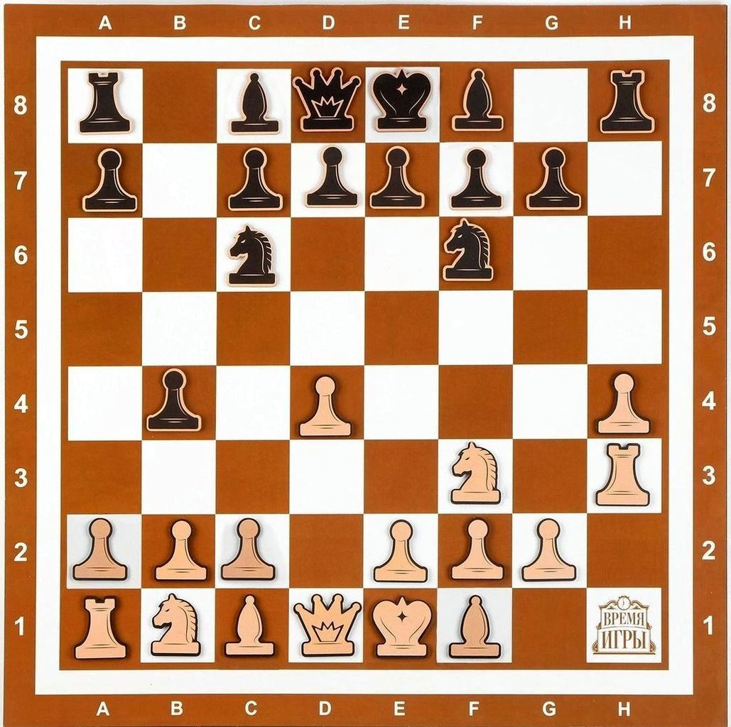 Демонстрационные шахматы "Время игры" на магнитной доске 60 х 60 см (32 шт) \ 9562047