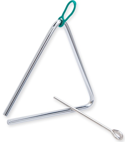 Треугольник металлический, большой, с палочкой, D=8мм, 156мм, ANGEL ATA70