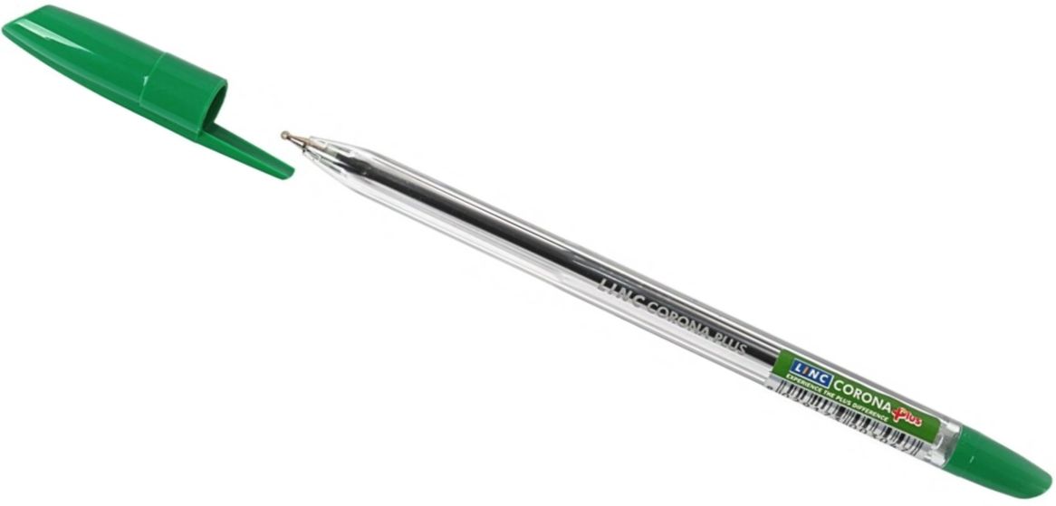 Ручка шариковая Linc Corona Plus зеленая 0,7 мм прозрачный корпус\ 3002 N Индия