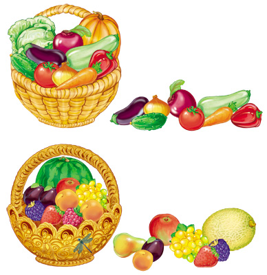 Комплект Собери корзинку с овощами и фруктами (2 набора) \ Сфера
