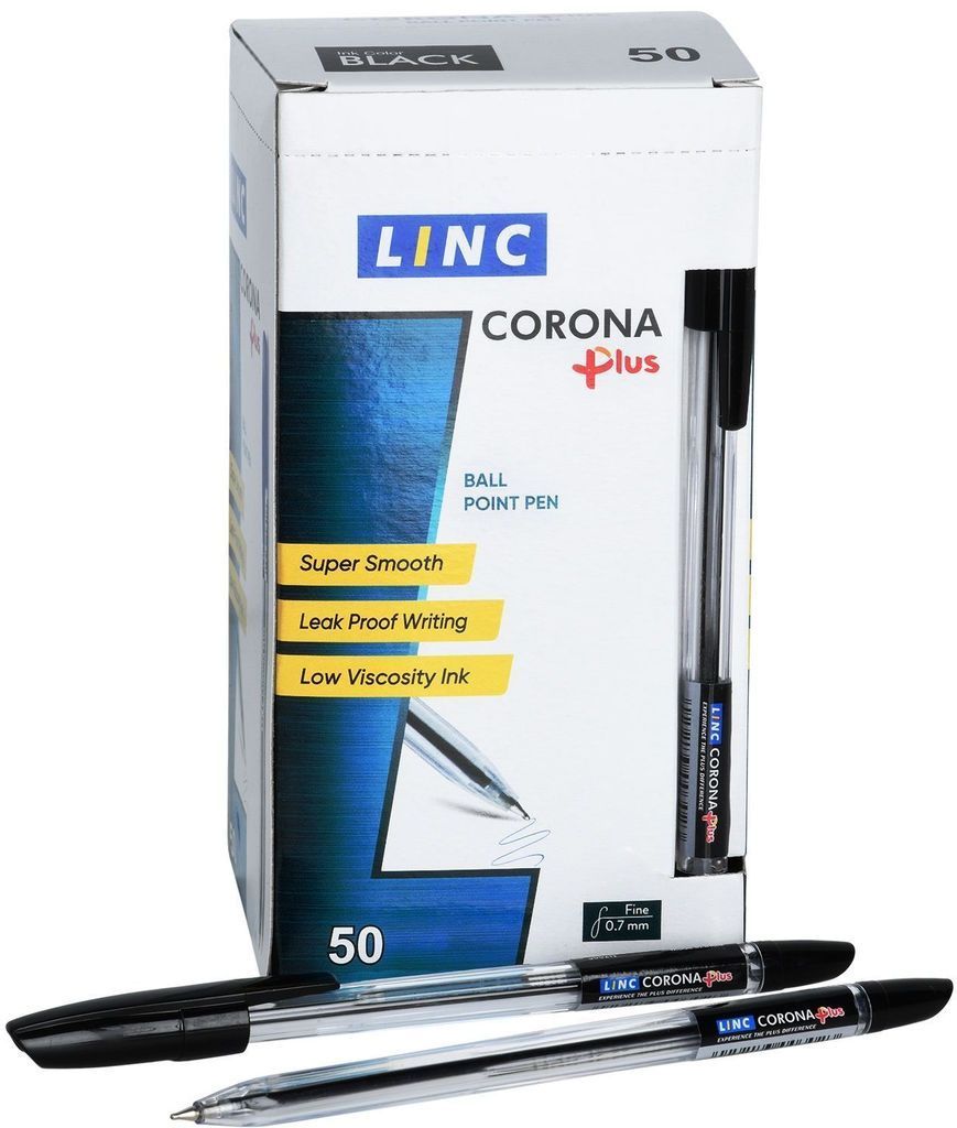 Ручка шариковая Corona Plus 0,7 мм черная \ 3002 Linc