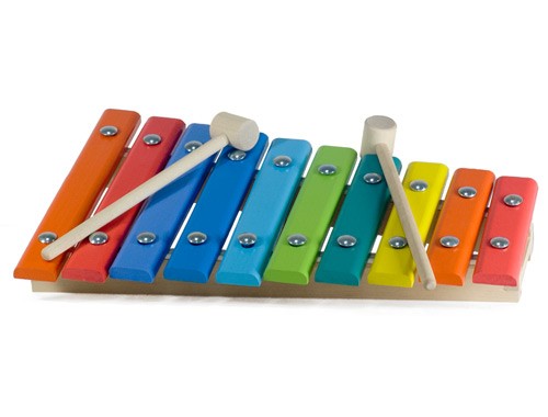 Ксилофон деревянный 10 планок, окрашенный, 340*210*50мм \ КС1001 Алатойс, Россия