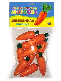 Набор для счета "Учимся считать. Морковь" сер. Деревянная игрушка \ ИД-5923 Рыжий Кот