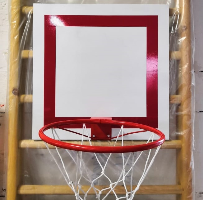 Щит баскетбольный навесной 60*60см+ кольцо № 5 (диаметр 38 см) с сеткой \ РОССИЯ
