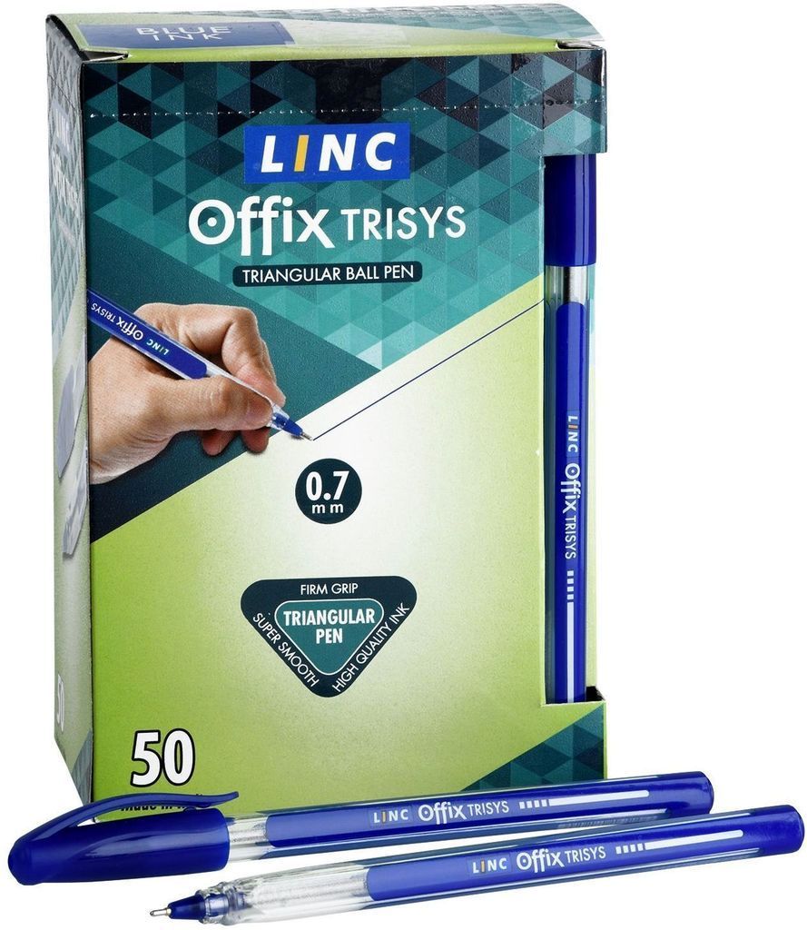 Ручка шариковая Linc TRISYS 0,70 мм синий треуг. корп.\ 1650FW Индия