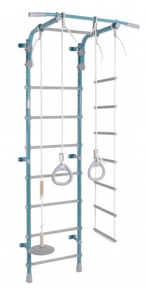 ДСК Pastel 2 бирюзовый-серый (регулируемый турник,веревочная лестница,тарзанка,кольца) \ PF2П17.16П