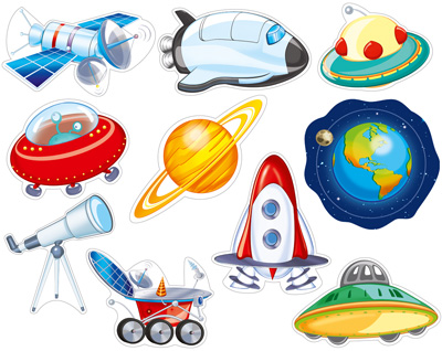Комплект вырубных мини-плакатов Космос (космические объекты 10 шт.) \ Сфера КМ-13618