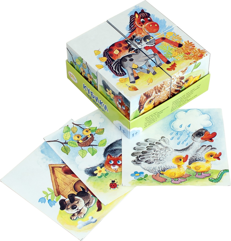 Кубики для маленьких 4 кубика  "Чей малыш?" \ 87330 Степ, Россия