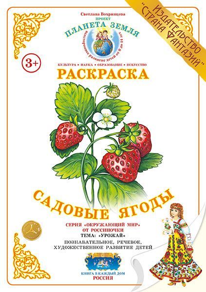 Раскраска с образцами Садовые ягоды \ Страна Фантазий