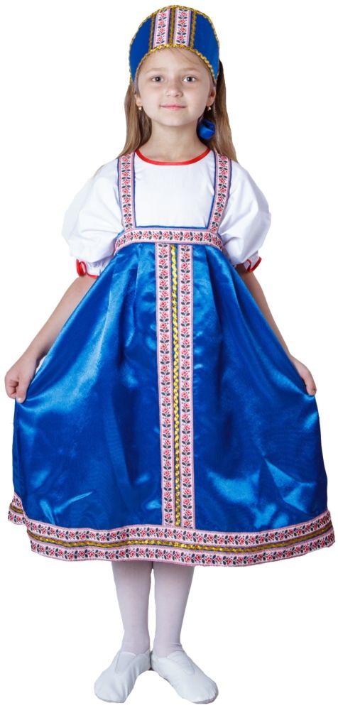 Костюм Русский народный костюм для девочки - рост 122 (сарафан,рубаха,кокошник) \ Россия