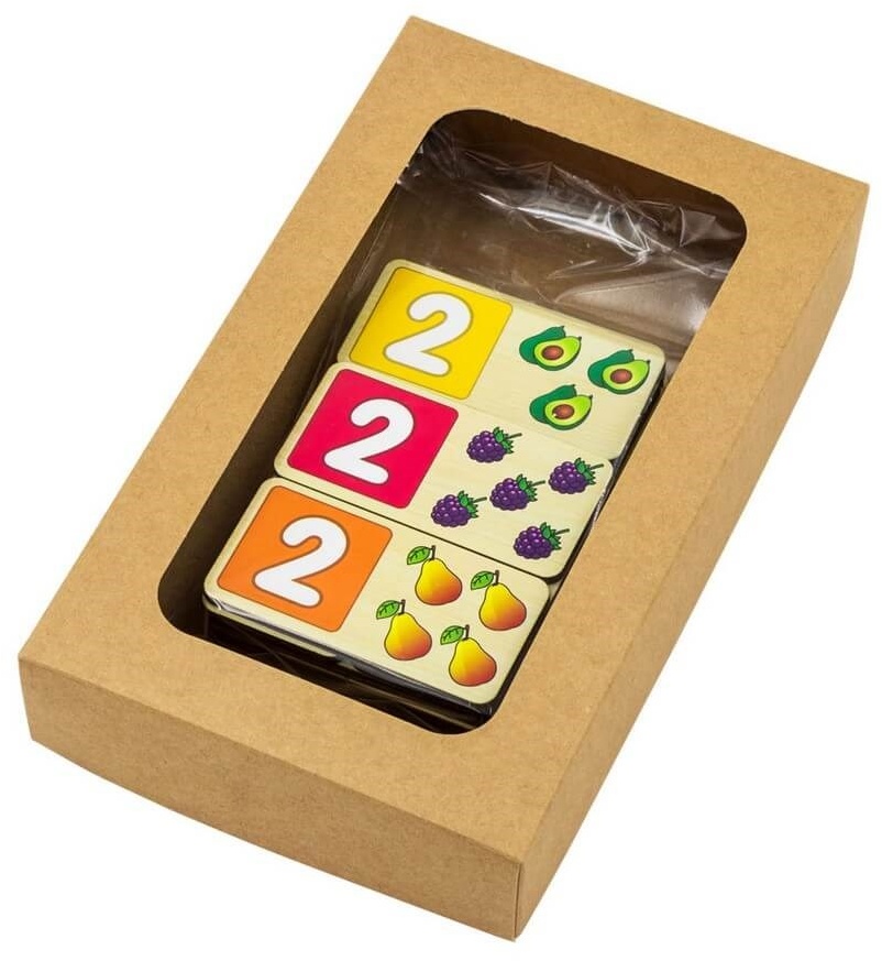 Домино деревянное "Фрукты-овощи" 25 карточек (карт. коробка) \ ДМ01 Алатойс, Россия