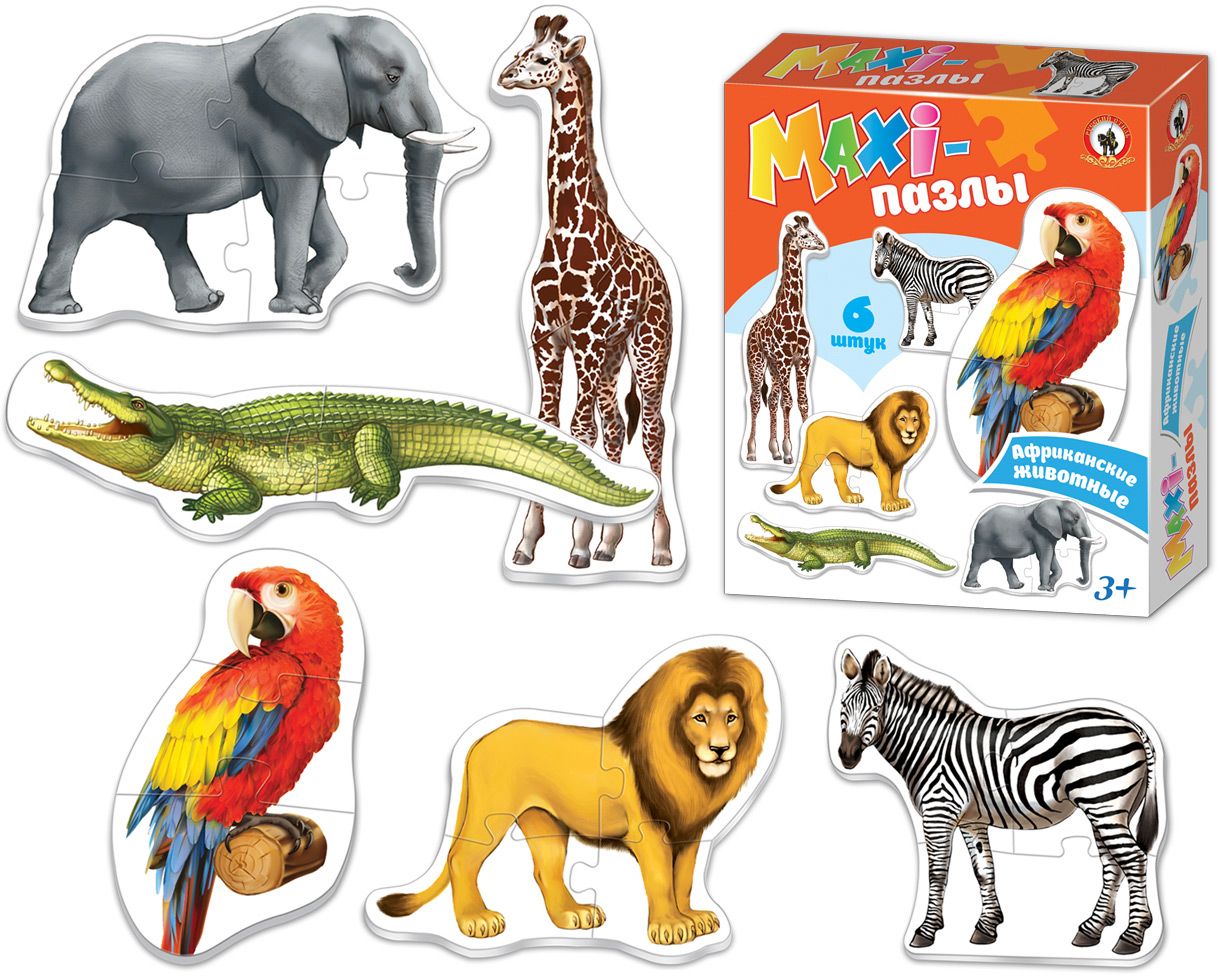 MAXI-пазлы Африканские животные (в кор.) \ 02540 Русский стиль