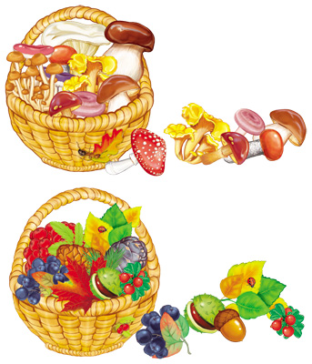 Комплект Собери корзинку с грибами и дарами осени (2 набора) \ Сфера
