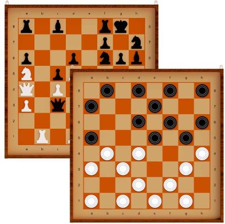 Шахматы и шашки демонстрационные магнитные (доска 730х730х35см) \ 10 Королевство 03903, Россия