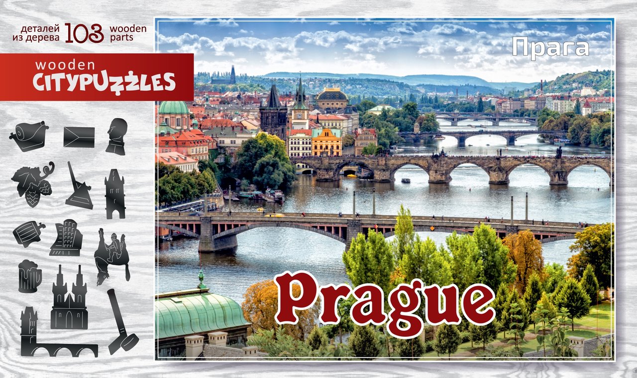 Пазл фигурный деревянный Citypuzzles "Прага" 103дет. \ 8270 Нескучные игры
