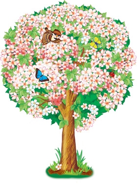 Плакат вырубной Яблоня весенняя (А2) \ Сфера ФБ-13601