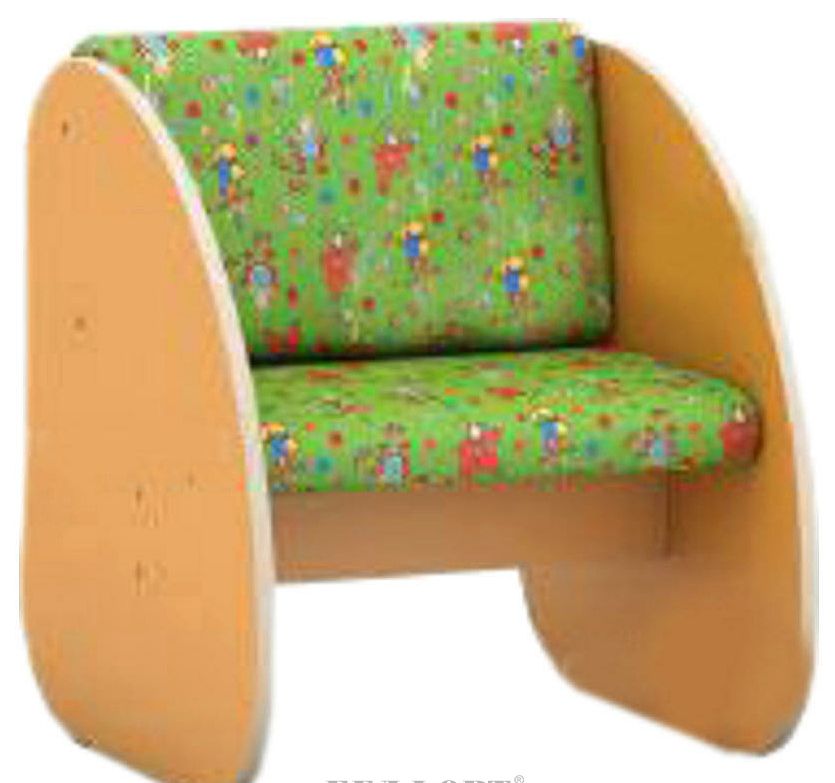 Кресло детское игровое 482х560х570 мм ("Манго" флок с рисунком) \ Росметалл