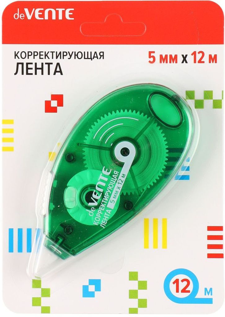Корректирующая лента deVENTE, 5мм*12м, цвет ассорти \ 4062108 deVENTE