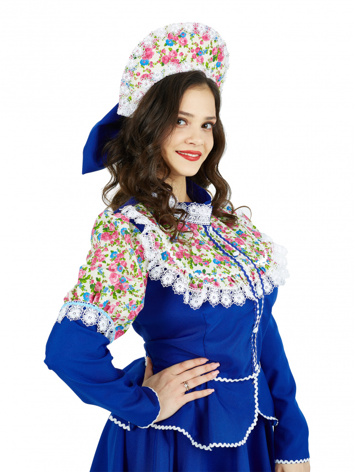 Кокошник кадриль синий