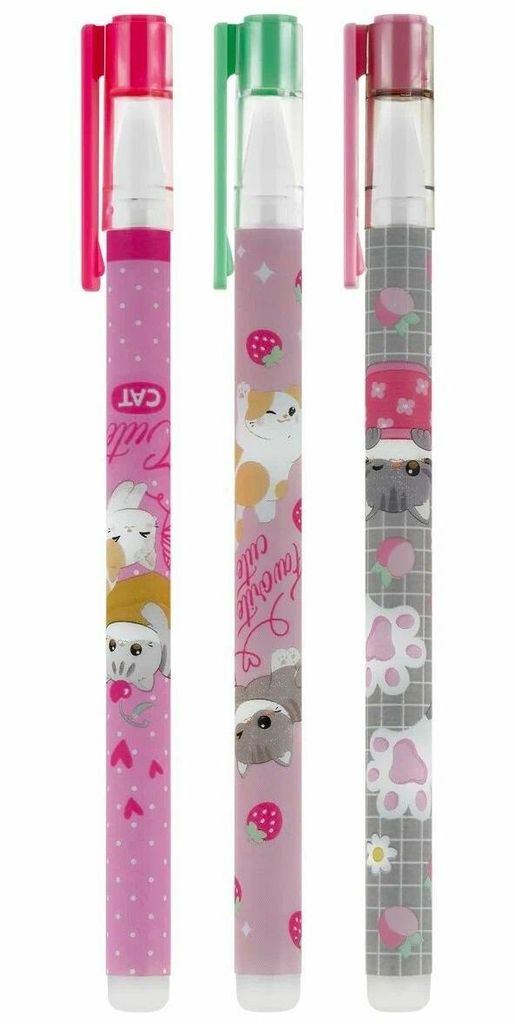 Ручка гелевая стираемая MESHU "Sweet paws", синяя, 0,5мм, корпус ассорти \ MS_64067