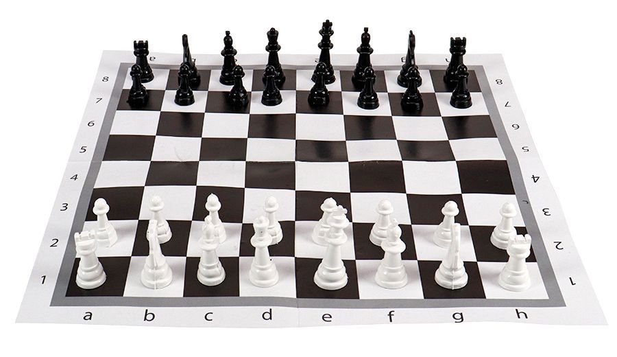 Шахматы и шашки классические с полем 28,5*28,5 см в пакете \ ИН-0159