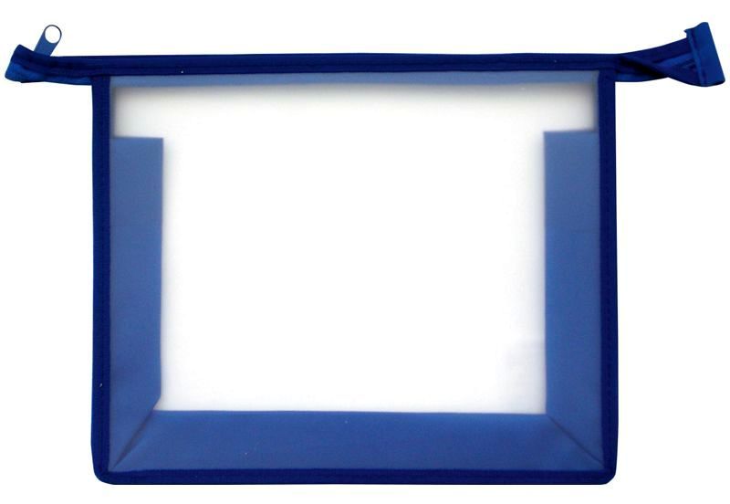 Папка для тетрадей 1 отделение А5 ArtSpace, прозрачная синяя, пластик, на молнии ПТ750_3391