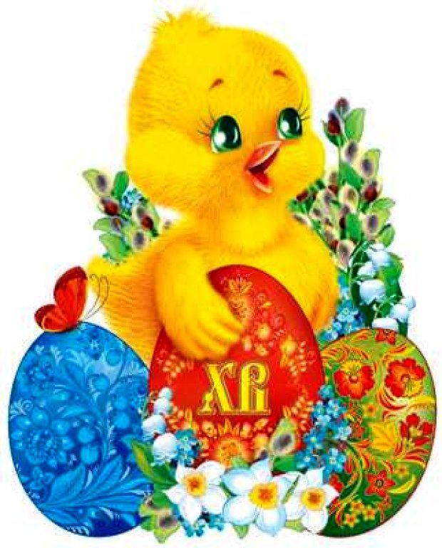 Плакат вырубной Цыпленок с пасхальными яйцами, А2 (с уф-лаком)\ ФБ-13210