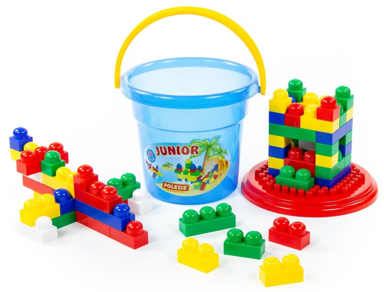 Конструктор "Юниор" 57 эл. (в ведре "Макси" с крышкой) \ 1853