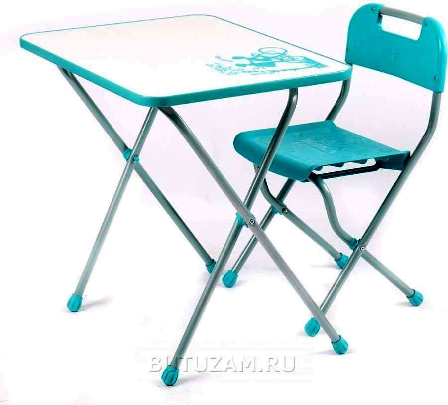Комплект мебели "Ретро" стол+стул (бирюзовый) 3-7л \ КПР/2 Ника