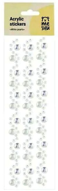 Наклейки акриловые MESHU "White pearls", 25*7см, инд. уп., европодвес \ MS_36658