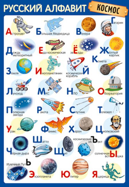 Плакат Русский алфавит. Космос. А-3 \ Сфера ПЛ-14898