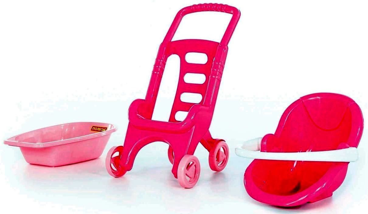 Тележка "Pink Line 3х1" (коляска Лили+переноска+ванночка) в сеточке \ 42842 Полесье