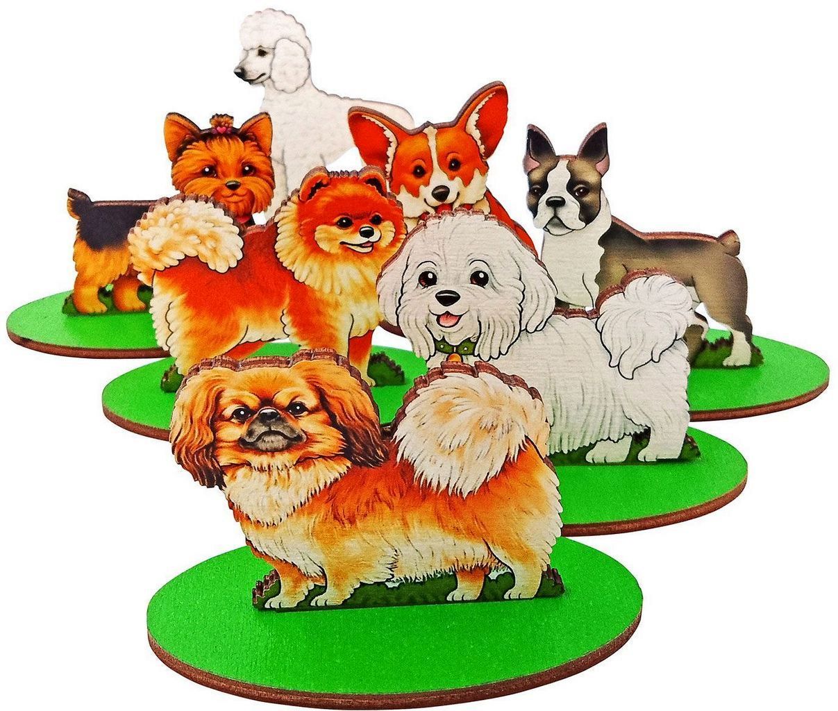 Набор игровой "Собаки декоративные" на подставке, (дерево) \ 8693 Нескучные игры