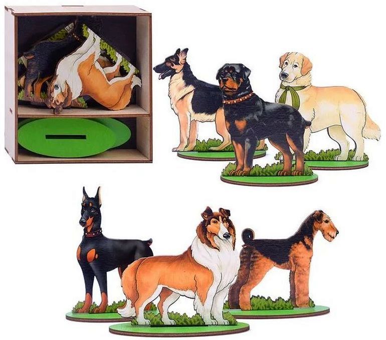 Набор игровой "Собаки служебные" на подставке, (дерево) \ 8691 Нескучные игры