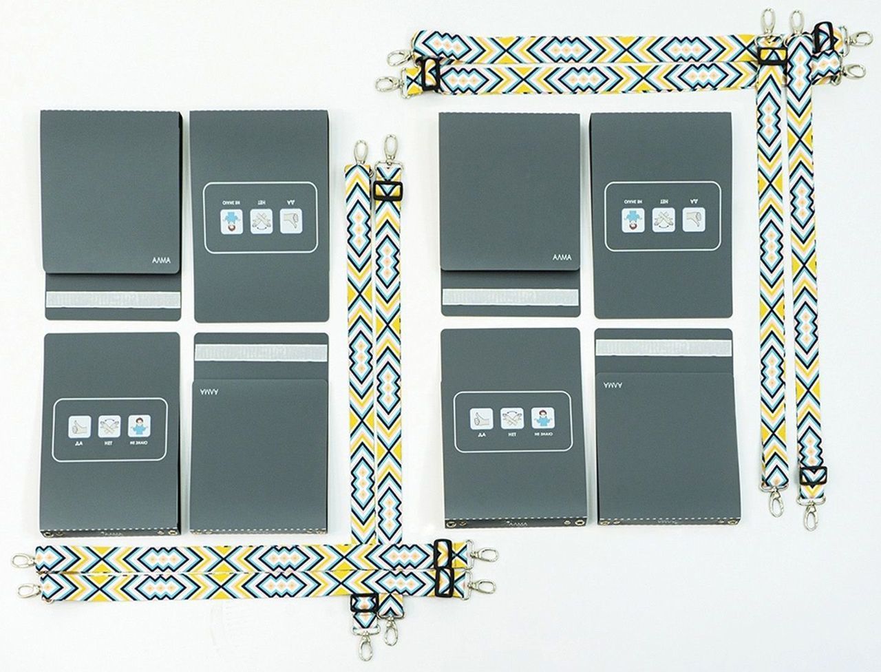 Комплект из 8 Коммуникативных книг с карточками PECS/ПЕКС (Большие) \ А320  серый Алма