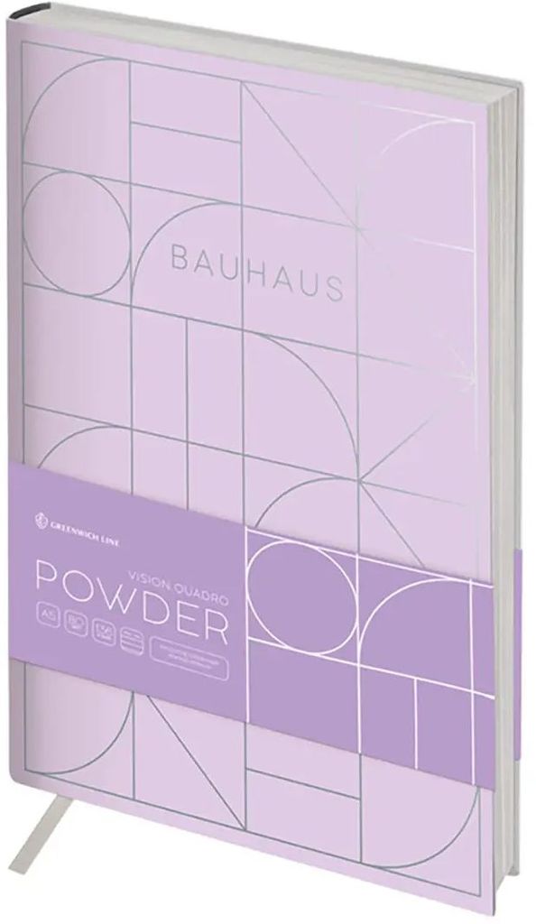 Ежедневник недатир. А5, 136л., кожзам.,Greenwich Line "Vision. Quadro. Powder", тон. блок, срез фольга \ ENA5_38804