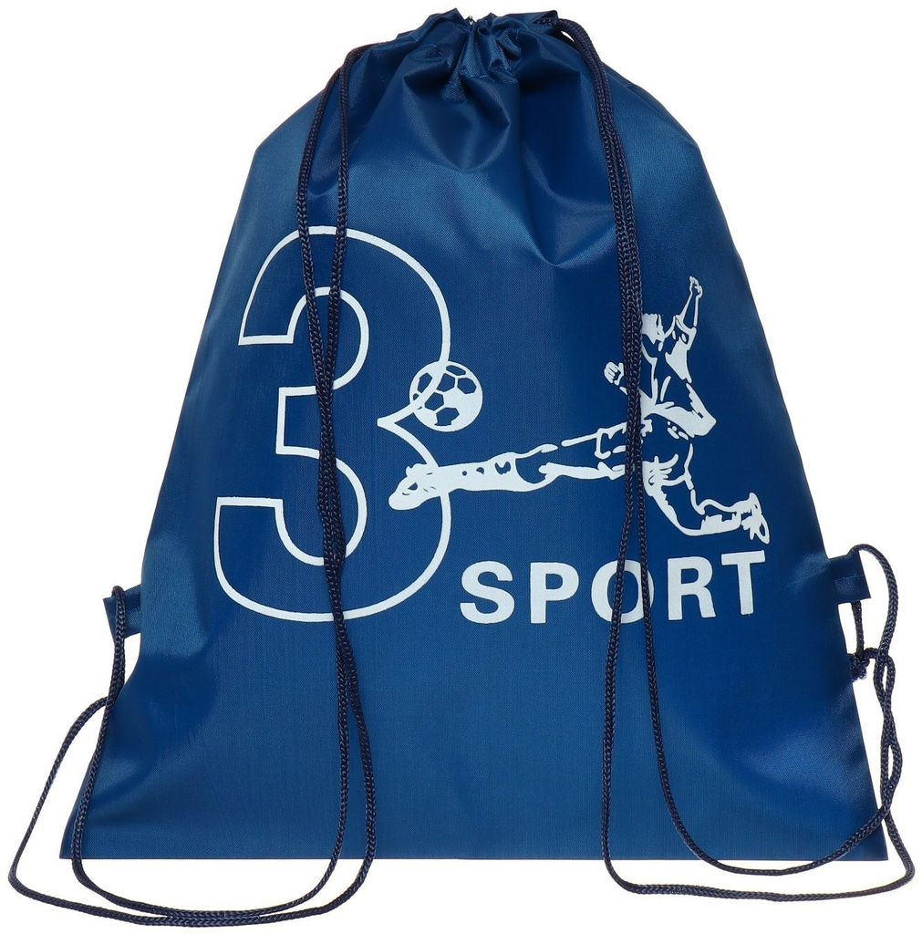 Мешок для обуви "Sport 3", Calligrata, 42х34см, мягкий полиэстер, синий \ 9926645
