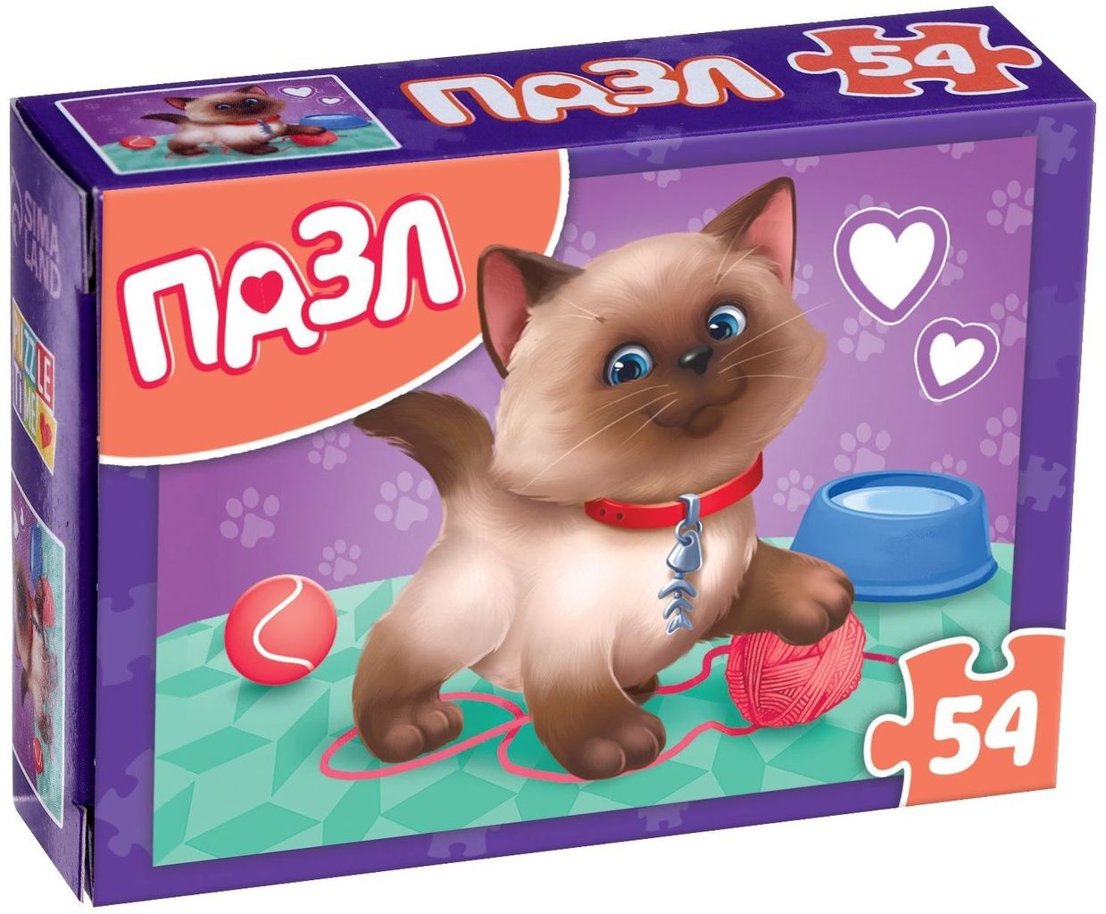 Пазл 54 эл. Puzzle Time. Озорной котик \ 7293464 Проф-Пресс
