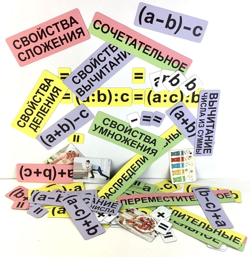 Набор магнитных карточек "Свойства математических действий" \ 2141