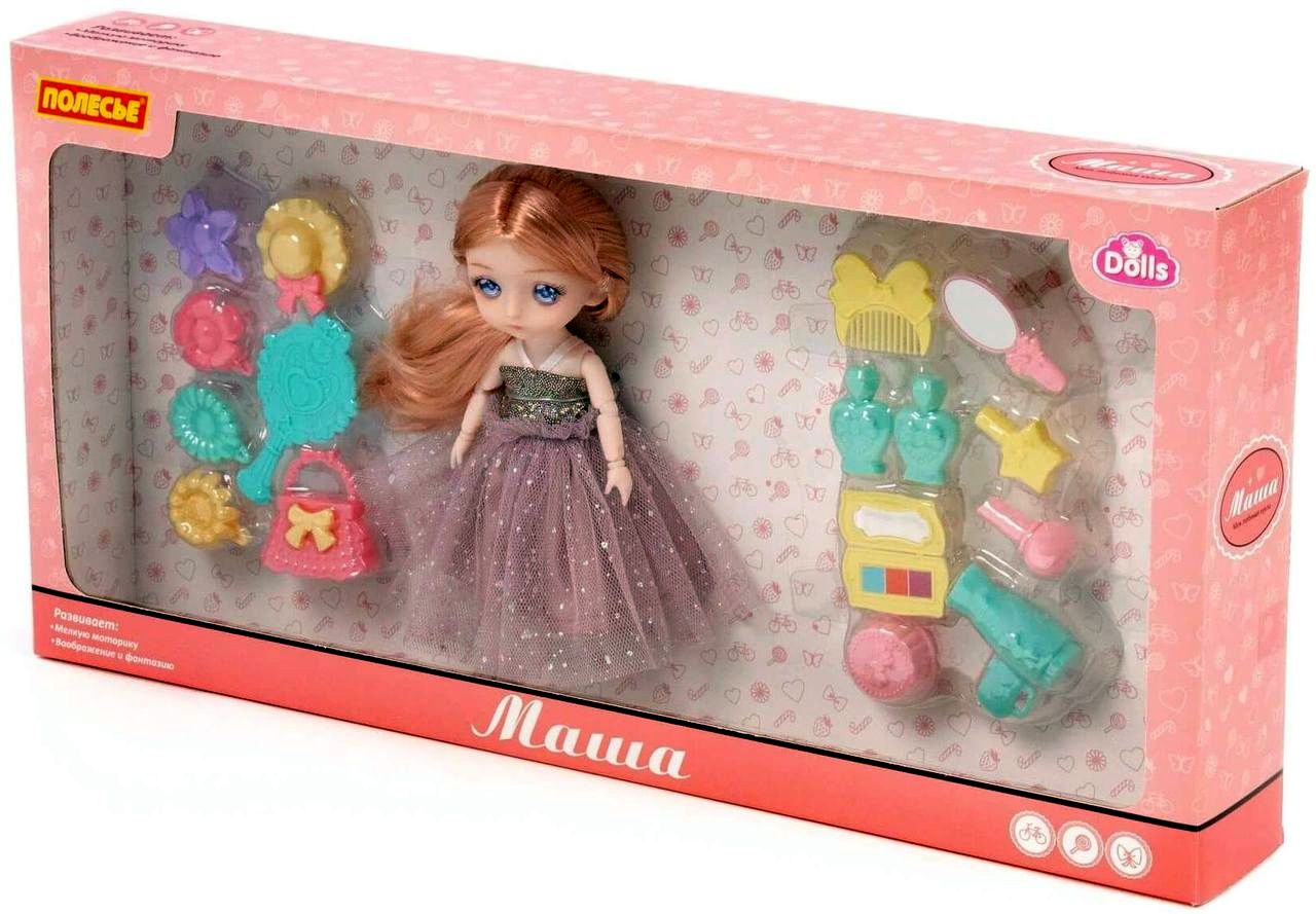 Кукла "Маша", 16 см, у стилиста с аксессуарами 16эл., (в коробке) \ 3427 Полесье