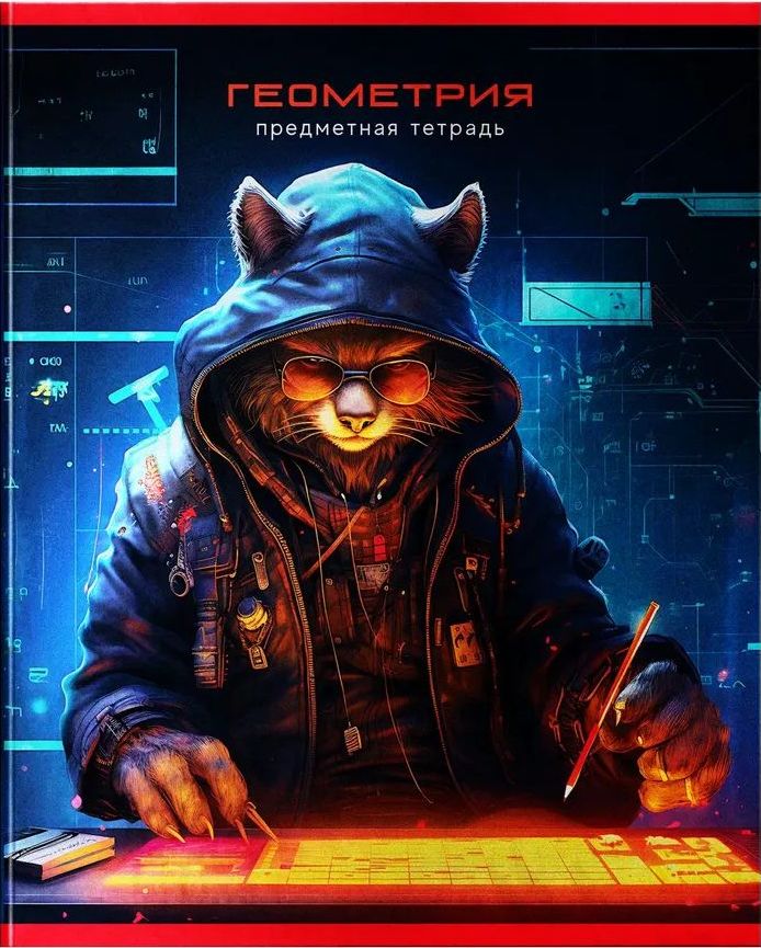 Тетрадь 48 л. А5, клетка "Мир будущего. ГЕОМЕТРИЯ" металлизир. картон \ ТП5ск48 56348