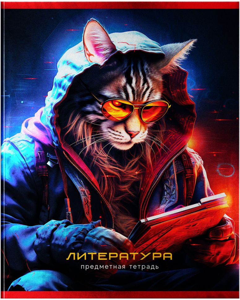 Тетрадь 48 л. А5, линия "Мир будущего. ЛИТЕРАТУРА" металлизир. картон \ ТП5ск48 56340