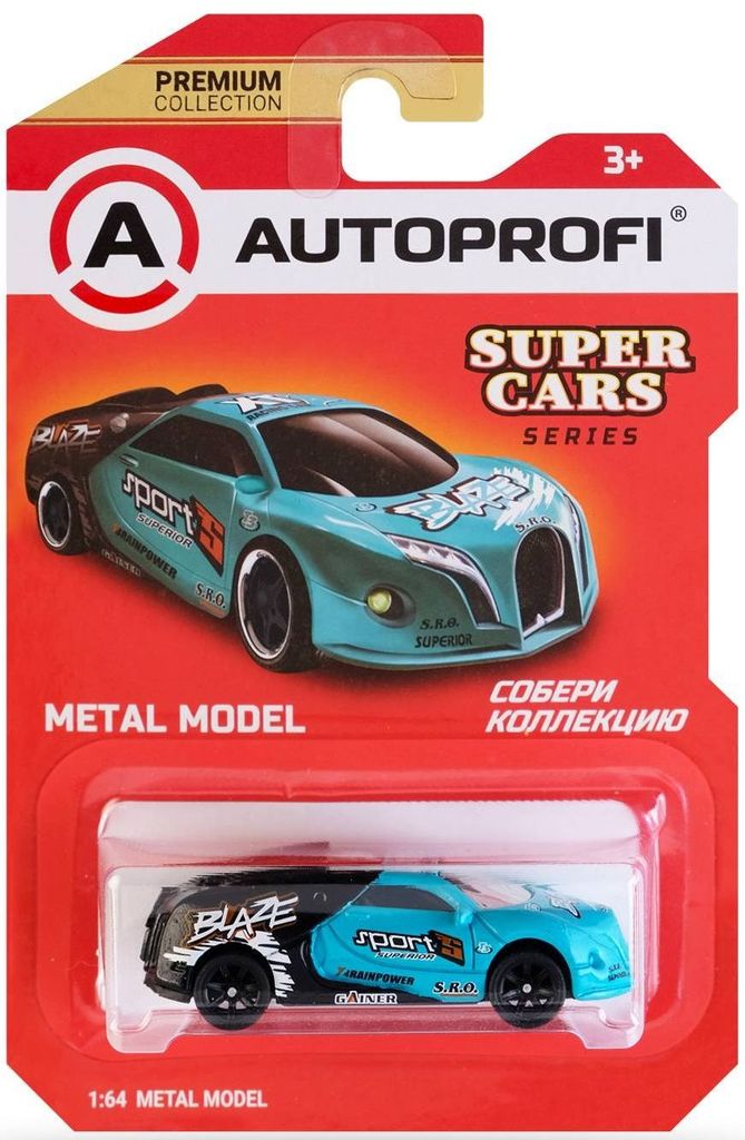 Машинка коллекционная 1:64, Серия SUPER CARS, SUP-003 тиффани/черный \ SUP-003 TF/BK