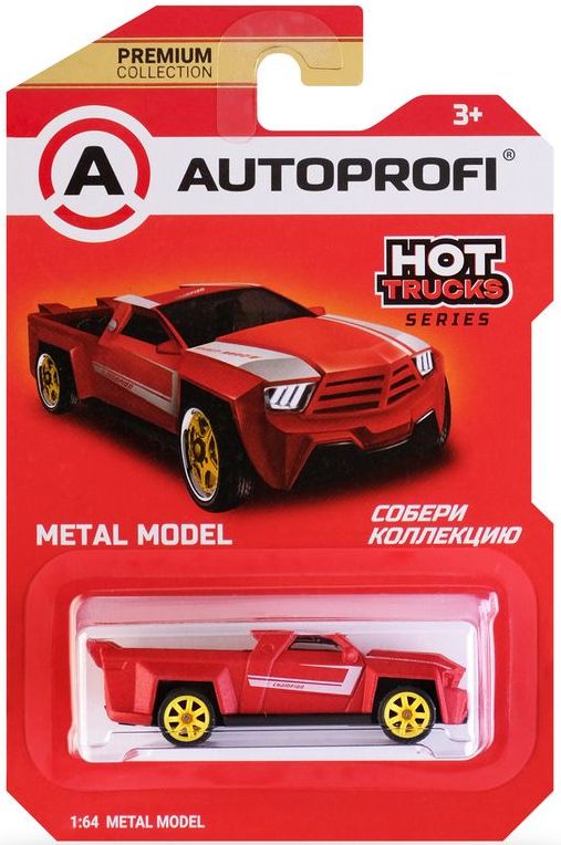 Машинка коллекционная 1:64, Серия HOT TRUCKS, TRU-001 красный \ TRU-001 RD