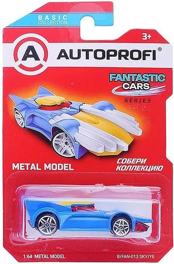 Машинка коллекционная 1:64, Серия FANTASTIC CARS, B/FAN-013 голубой/желтый \ B/FAN-013 SKY/YE