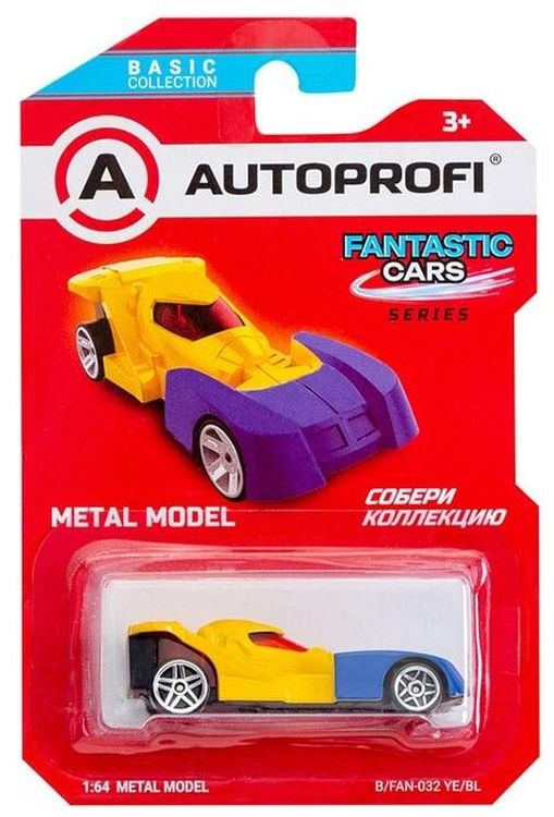 Машинка коллекционная 1:64, Серия FANTASTIC CARS, B/FAN-032 желт./синий \ B/FAN-032 YE/BL
