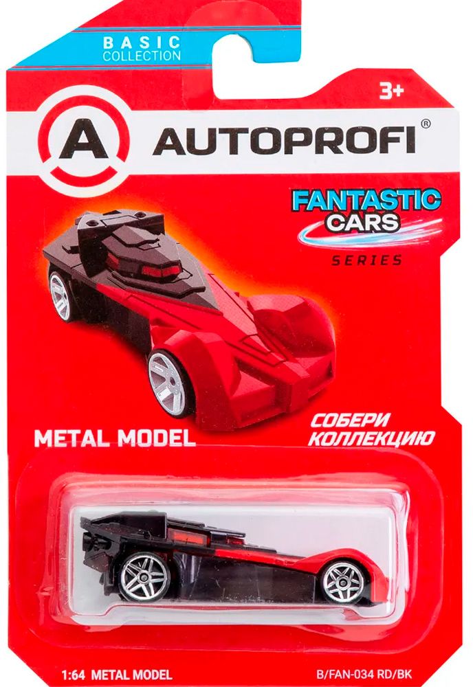 Машинка коллекционная 1:64, Серия FANTASTIC CARS, B/FAN-034 красн./чёрный \ B/FAN-034 RD/BK
