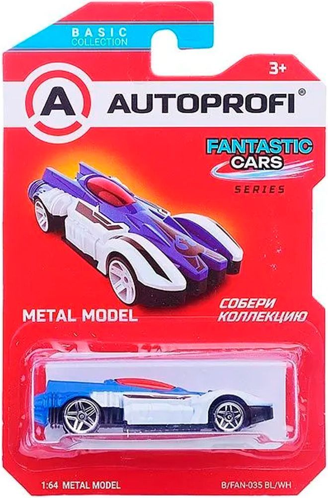 Машинка коллекционная 1:64, Серия FANTASTIC CARS, B/FAN-035 син./белый \ B/FAN-035 BL/WH